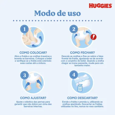 Fralda Huggies Tripla Proteção Tamanho P Pacote Mega 46 Fraldas Descartáveis