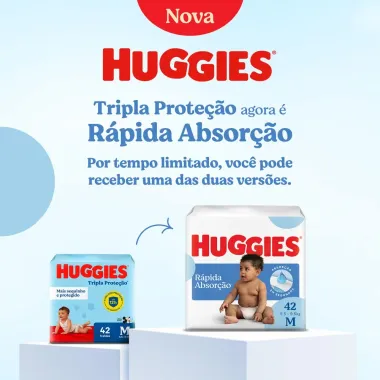 Fralda Huggies Tripla Prote&ccedil;&atilde;o Tamanho P Pacote Mega 46 Fraldas Descart&aacute;veis