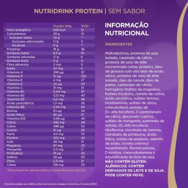 Nutridrink Protein Sem Sabor Zero Lactose 350g