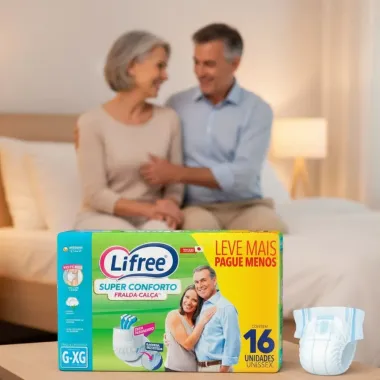 Fralda Calça Lifree Super Conforto Tamanho G/XG com 16 Unidades