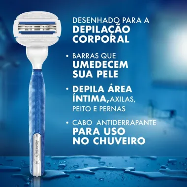 Gillette Mach3 Corpo Aparelho de Depila&ccedil;&atilde;o Corporal com Barras Umectantes e 1 Carga