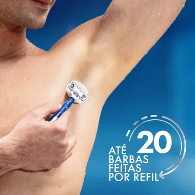 Gillette Mach3 Corpo Aparelho de Depila&ccedil;&atilde;o Corporal com Barras Umectantes e 1 Carga