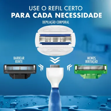 Gillette Mach3 Corpo Aparelho de Depila&ccedil;&atilde;o Corporal com Barras Umectantes e 1 Carga