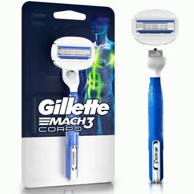 Gillette Mach3 Depilação Corporal com Barras Umectantes e 1 Carga