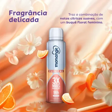 Desodorante Clinical Conforto Aerossol Antitranspirante Monange Feminino 150ml