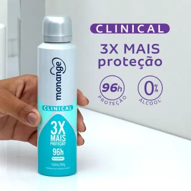 Desodorante Clinical Revigorante Aerossol Antitranspirante Monange Feminino 150ml