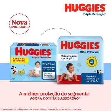 Fralda Huggies Tripla Proteção Tamanho P Pacote Jumbo 32 Fraldas Descartáveis