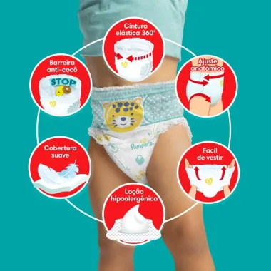 Fralda Pampers Pants Ajuste Total Tamanho G 94 Unidades Descartáveis