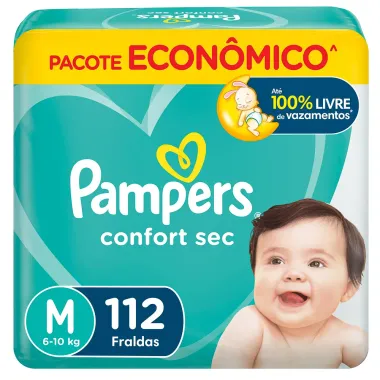 Fralda Pampers Confort Sec Tamanho M 112 Fraldas Descartáveis