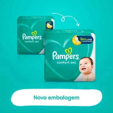 Fralda Pampers Confort Sec Pacote Giga Tamanho XG com 88 Fraldas Descartáveis