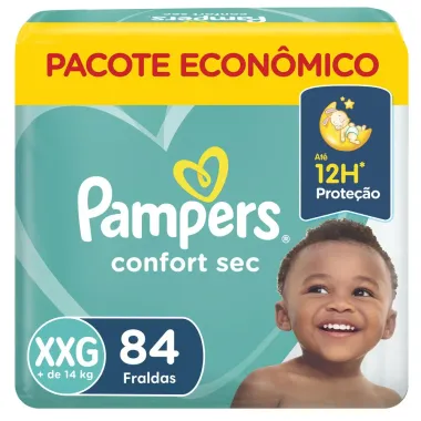 Fraldas Pampers Confort Sec Tamanho XXG 84 Unidades