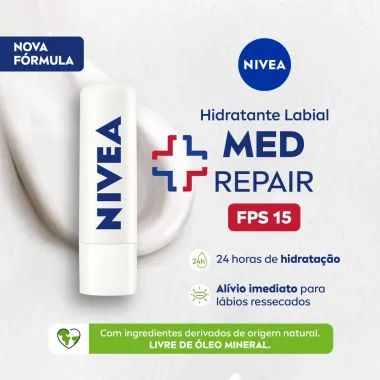 Protetor Labial Nivea Med Repair FPS 15 Hidratante 4,8g