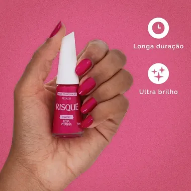 Esmalte Risqu&eacute; Cor Rosa Pitanga Met&aacute;lico 8ml