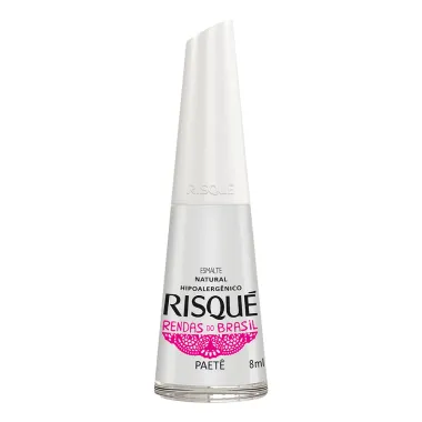 Esmalte Risqué Rendas do Brasil Cor Paetê Natural Hipoalergênico com 8ml