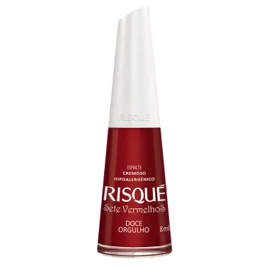 Esmalte Risqué 7 Vermelhos Cor Doce Orgulho Hipoalergênico com 8ml Frasco