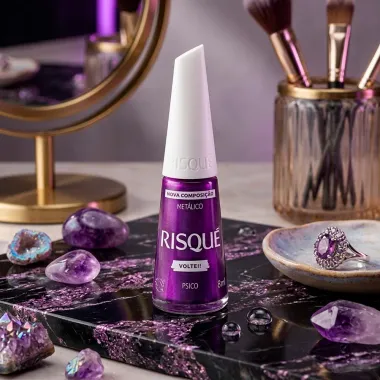 Esmalte Risqu&eacute; Voltei Cor Psico Met&aacute;lico 8ml