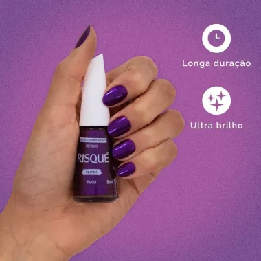 Esmalte Risqu&eacute; Voltei Cor Psico Met&aacute;lico 8ml