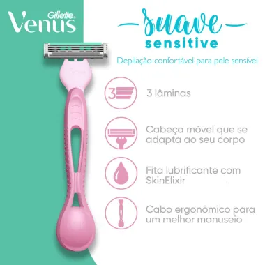 Aparelho de Depilar Gillette Venus Suave Sensitive