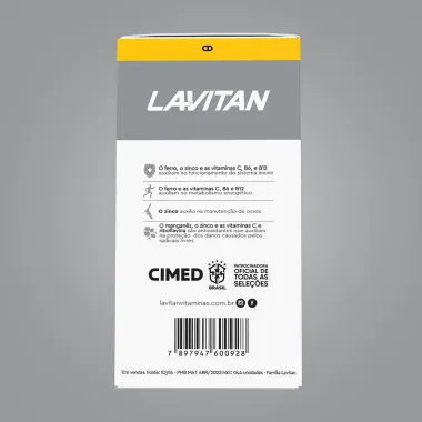 Suplemento Vitamínico-Mineral Lavitan Sênior 50+ com 60 Comprimidos Revestidos