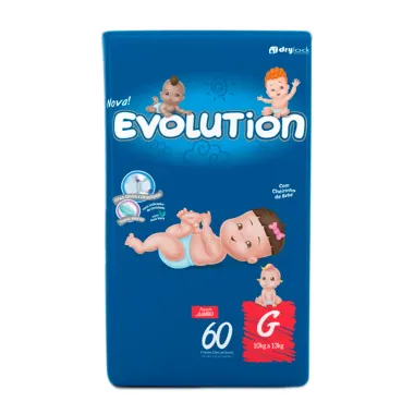 Fralda Evolution Tamanho G Pacote Jumbo 60 Fraldas Descartáveis