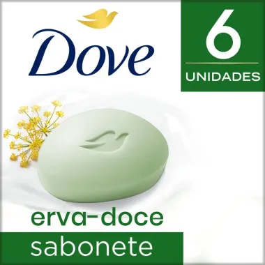 Sabonete em Barra Dove Erva-Doce e Camomila 6 Unidades 90g Cada Leve Mais Pague Menos
