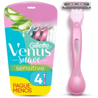 Aparelho de Depilar Gillette Venus Suave Sensitive 4 Unidades