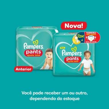 Fralda Pampers Pants Ajuste Total tamanho M com 112 Unidades Descart&aacute;veis