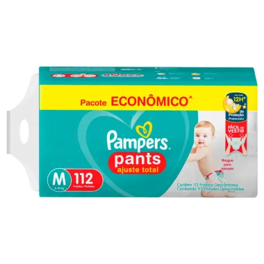 Fralda Pampers Pants Ajuste Total Tamanho M 112 Unidades