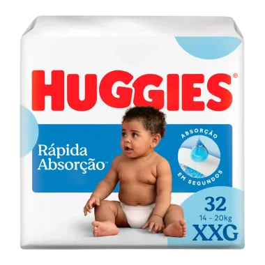 Fralda Huggies Tripla Proteção Tamanho XXG Pacote Mega 32 Fraldas Descartáveis