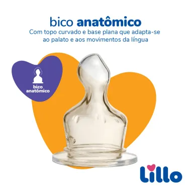 Mamadeira Lillo Divertida Bico de Silicone Ortodôntico Desenhos Sortidos 120ml 0-6 Meses Rosa Ref 7231