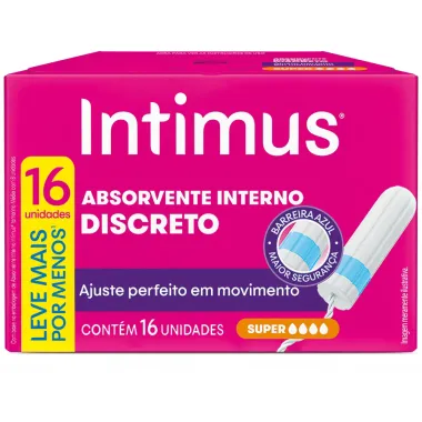 Absorvente Interno Intimus  Discreto Super 16 Unidades