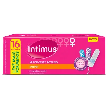 Absorvente Interno Intimus Super 16 Unidades Leva Mais Por Menos