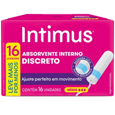 Absorvente Interno Intimus Discreto Médio 16 Unidades