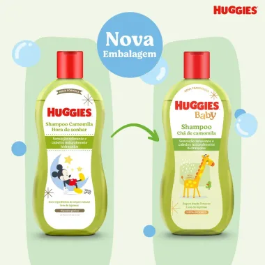 Shampoo Huggies Camomila Seguro para Rec&eacute;m-Nascidos 400ml