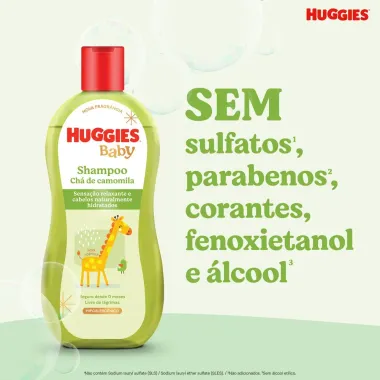 Shampoo Huggies Camomila Seguro para Rec&eacute;m-Nascidos 400ml