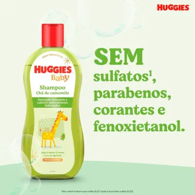 Shampoo Huggies Camomila Seguro para Rec&eacute;m-Nascidos 400ml