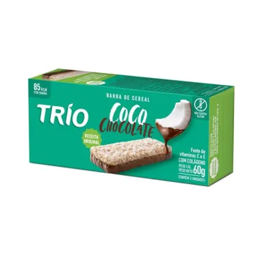 Barra de Cereais Trio Coco com Chocolate com 3 Unidades de 20g cada