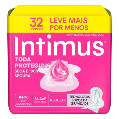 Absorvente Externo Intimus Tripla Proteção Cobertura Suave com Abas 32 Unidades
