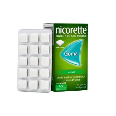 Nicorette Icemint 4mg Goma Mastig&aacute;vel com 30 Unidades