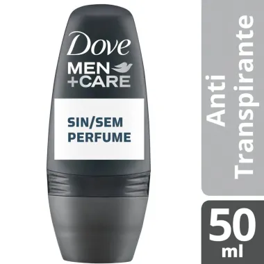 Desodorante Dove Men + Care Sem Perfume Roll-on Antitranspirante 72h com 50ml