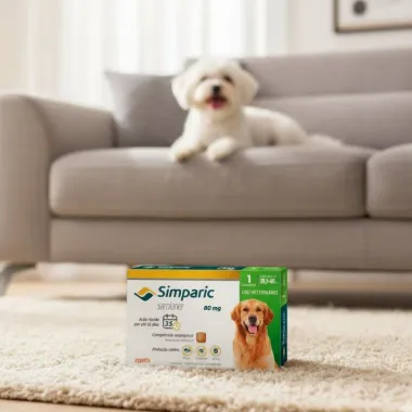Simparic 80mg para Cães de 20,1 a 40kg com 1 Comprimido Mastigável