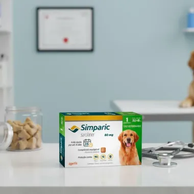 Simparic 80mg para Cães de 20,1 a 40kg com 1 Comprimido Mastigável