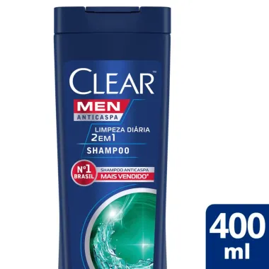 Shampoo Clear Men Limpeza Diária 2 em 1 400ml