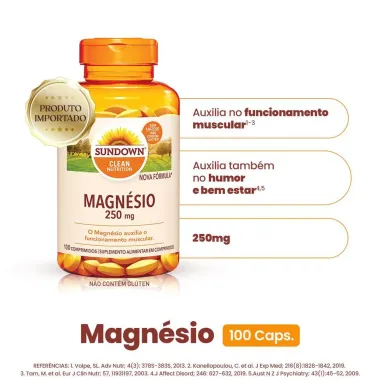 Magnesium 250mg Sundown com 100 Comprimidos