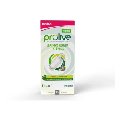Prolive Suplemento Probi&oacute;tico com 15 c&aacute;psulas