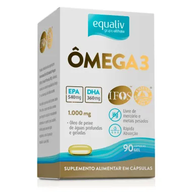 Equaliv Ômega 3 Óleo de Peixe 1000mg com 90 Cápsulas Gelatinosas