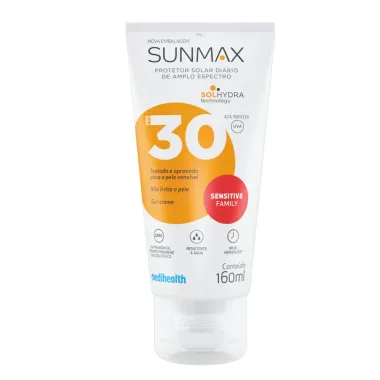 Protetor Solar Sunmax Sensitive Family FPS 30 Gel Creme com 160ml