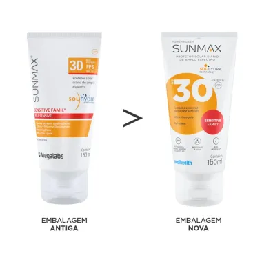 Protetor Solar Sunmax Sensitive Family FPS 30 Gel Creme com 160ml