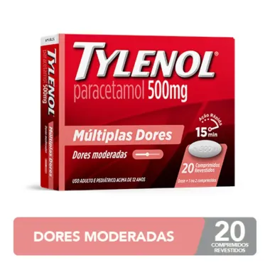 Tylenol 500mg 20 Comprimidos