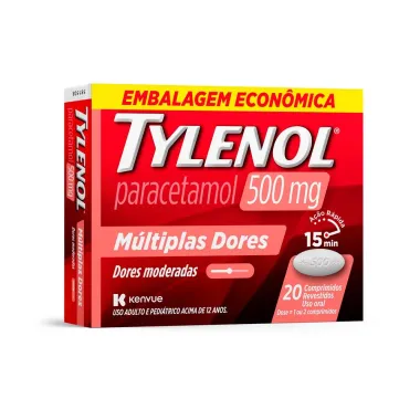 Tylenol 500mg 20 Comprimidos